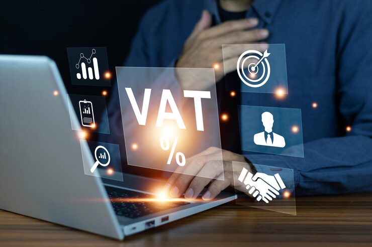 vat tax management concept businessman working with computer vat tax management 10541 9904
